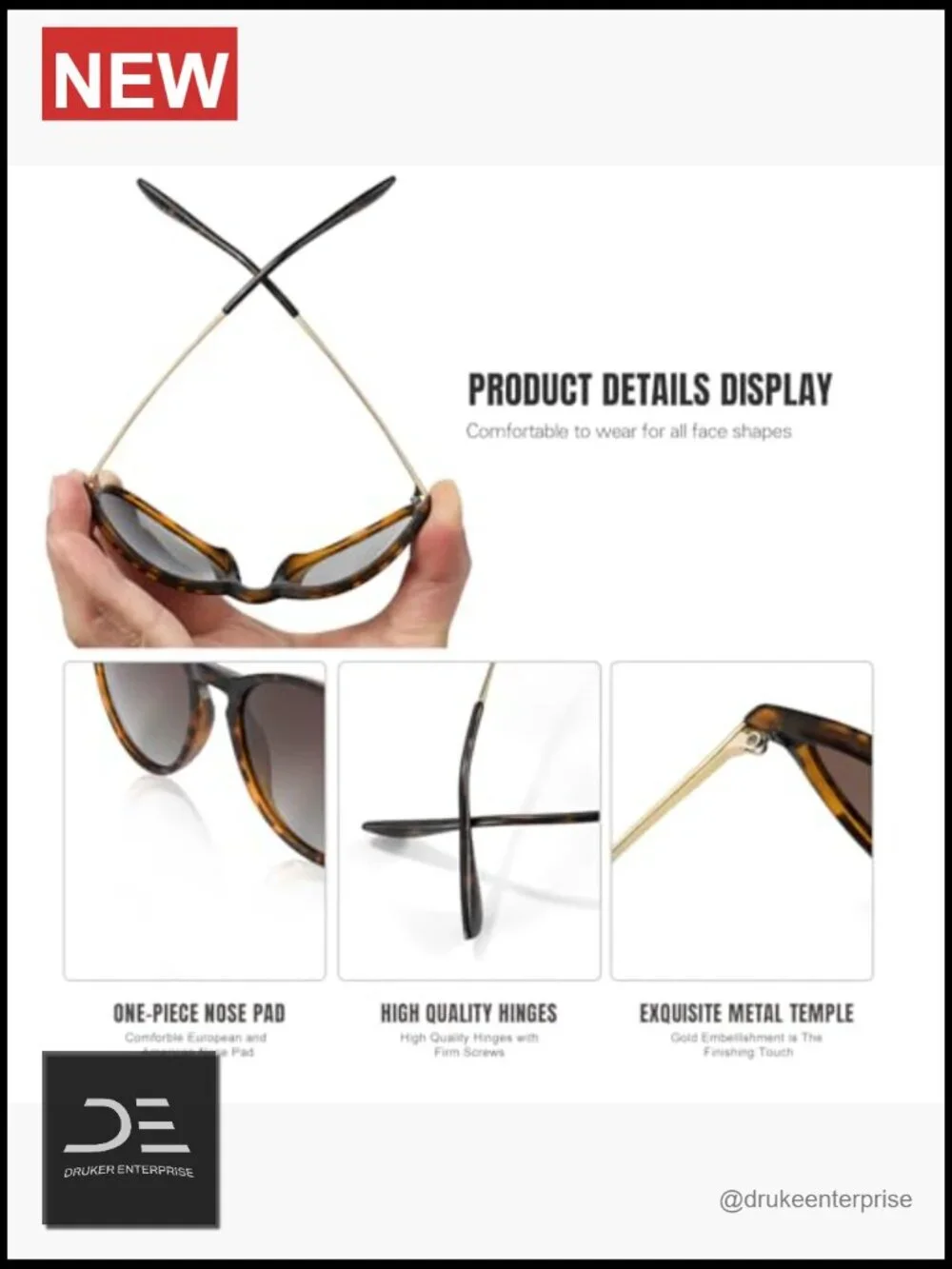 Polarized Round Retro Sunglasses UV400 Protection Unisex
